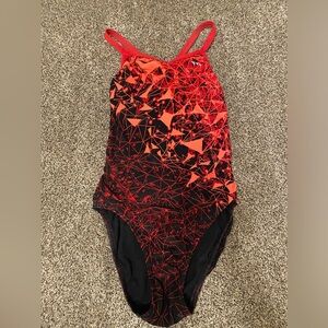 Red triangle TYR diamond cut swimsuit